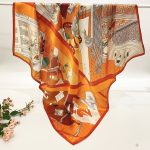 [ Mythological 24 Faubourg Architecture ] 100% Real Silk Crepe Satin 90x90cm – Heavyweight 55g (with Pack) Square Scarf Wholesale