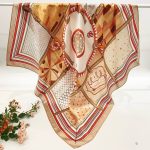 [ Vintage Equestrian Harness Patchwork ] 100% Real Silk Crepe Satin 90x90cm – Heavyweight 55g (with Pack) Square Scarf Wholesale