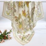 [ French Antique Columns & Pearl Chains ] 100% Real Silk Crepe Satin 90x90cm – Heavyweight 55g (with Pack) Square Scarf Wholesale