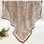 [ Classic Luxury Burgundy Paisley ] 100% Real Silk Silk Crepe Satin 90x90cm – Heavyweight 55g (with Pack) Square Scarf Wholesale