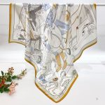 [ Classic Luxury Equestrian Wardrobe ] 100% Real Silk Crepe Satin 90x90cm – Heavyweight 55g (with Pack) Square Scarf Wholesale