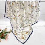 [ Classic Luxury Equestrian Harness ] 100% Real Silk Crepe Satin 90x90cm – Heavyweight 55g (with Pack) Square Scarf Wholesale