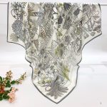 [ Modernist Tropical Oasis & Wildlife ] 100% Real Silk Crepe Satin 90x90cm – Heavyweight 55g (with Pack) Square Scarf Wholesale