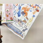 [ Whimsical Carnival Parade ] 100% Real Silk Twill 90x90cm - 77g (with Pack) Square Scarf Wholesale