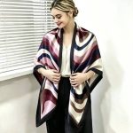 Wholesale Polyester Satin Gradient Water Ripple Square Scarf 110x110cm | Low MOQ 10 Pcs