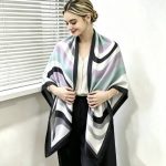 Wholesale Polyester Satin Gradient Water Ripple Square Scarf 110x110cm | Low MOQ 10 Pcs